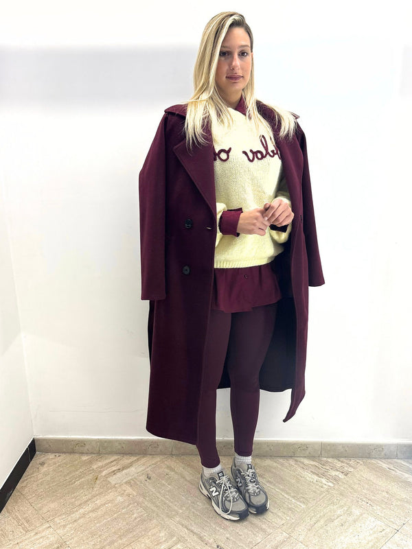 Cappotto doppiopetto bordeaux