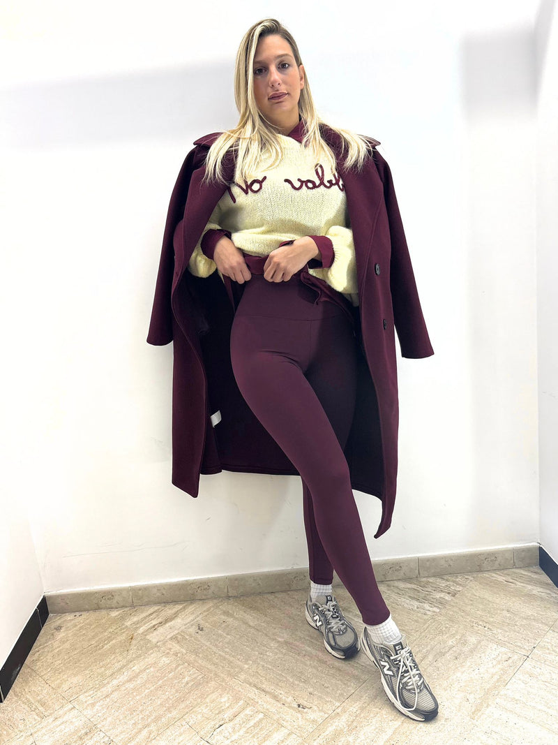 Cappotto doppiopetto bordeaux