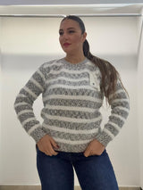 Maglioncino a righe peluche