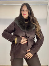 Giacca in camoscio con pelliccia