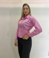 Camicia crop in cotone