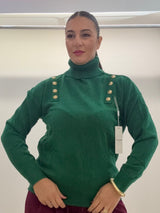 Maglioncino collo alto con dettagli oro