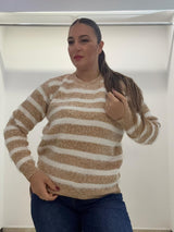 Maglioncino a righe peluche