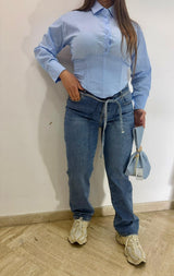 Jeans cintura strass