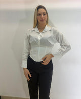 Camicia crop in cotone
