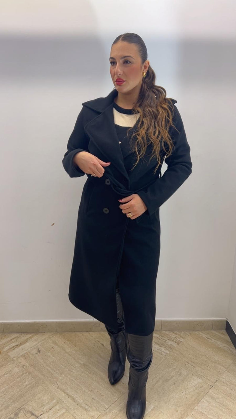 Cappotto doppiopetto nero